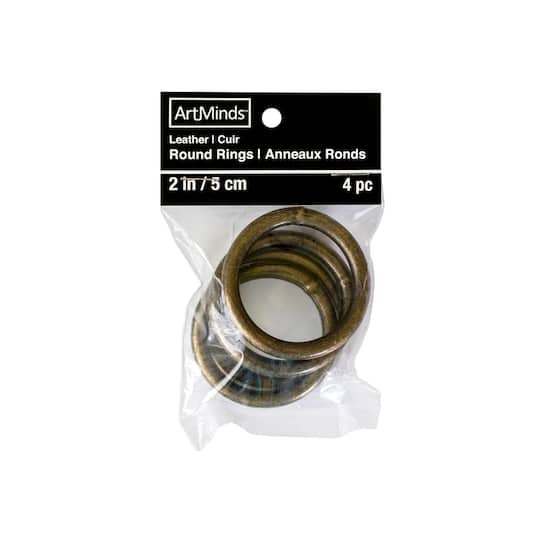 12 Packs: 4 ct. (48 total) 2" Antique Brass Round Rings by ArtMinds™